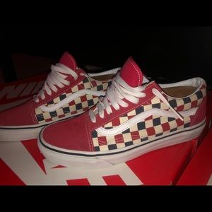 Vans Old Skool (Golden Coast) Red/Blue/Checkered